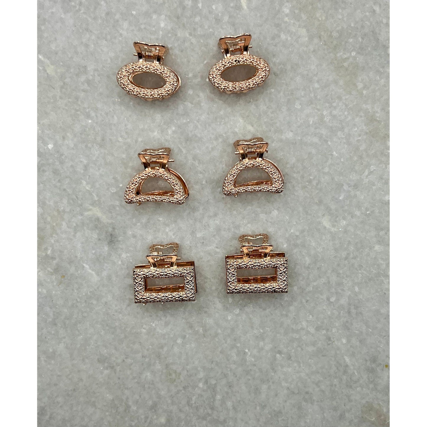 Rose Gold Textured Hair Clips for Fine Hair