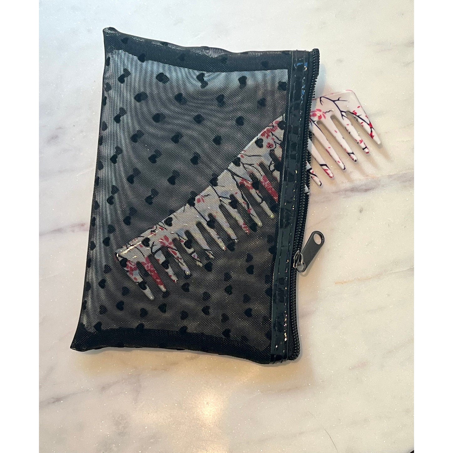 Mesh Zippered Pouch Makeup Bag